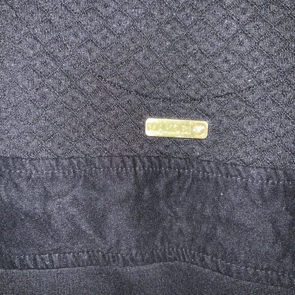 Makobi Men’s Black Short Sleeve Gold Zipper Crew Neck Top Large Urban - Picture 8 of 8